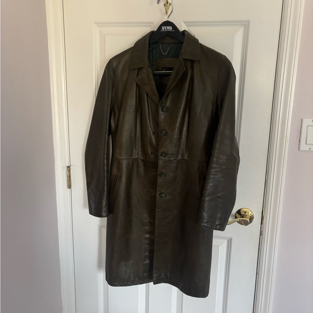 Woman’s dark green/olive leather jacket